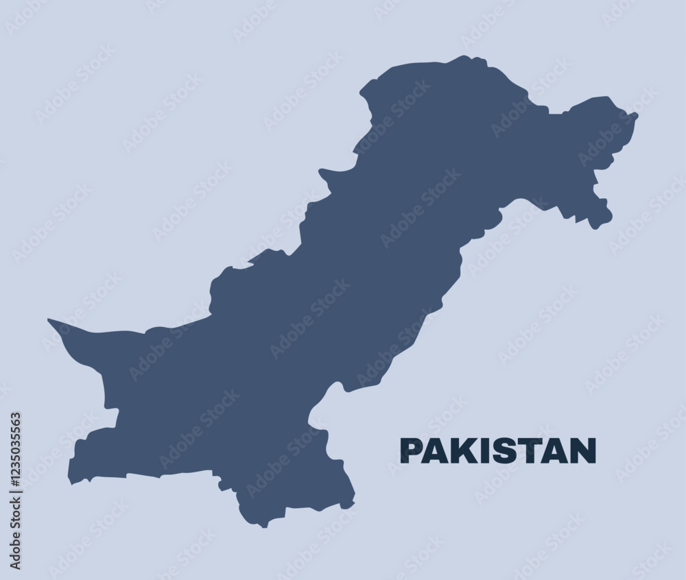 Fototapeta premium Pakistan map simple flat vector