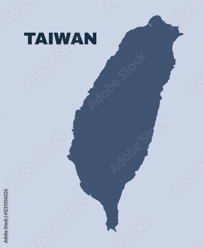 Taiwan map simple flat vector