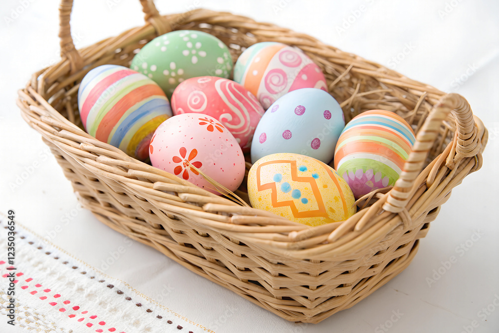 Easter eggs in basket Easter eggs in basket
