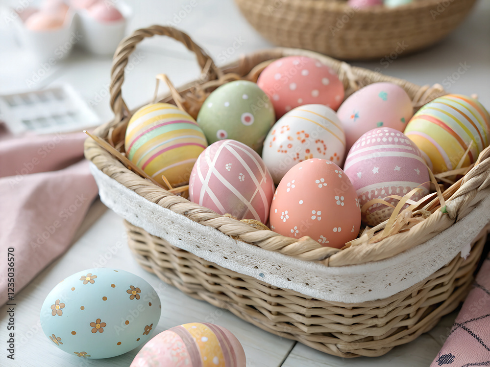 Fototapeta premium Easter eggs in basket