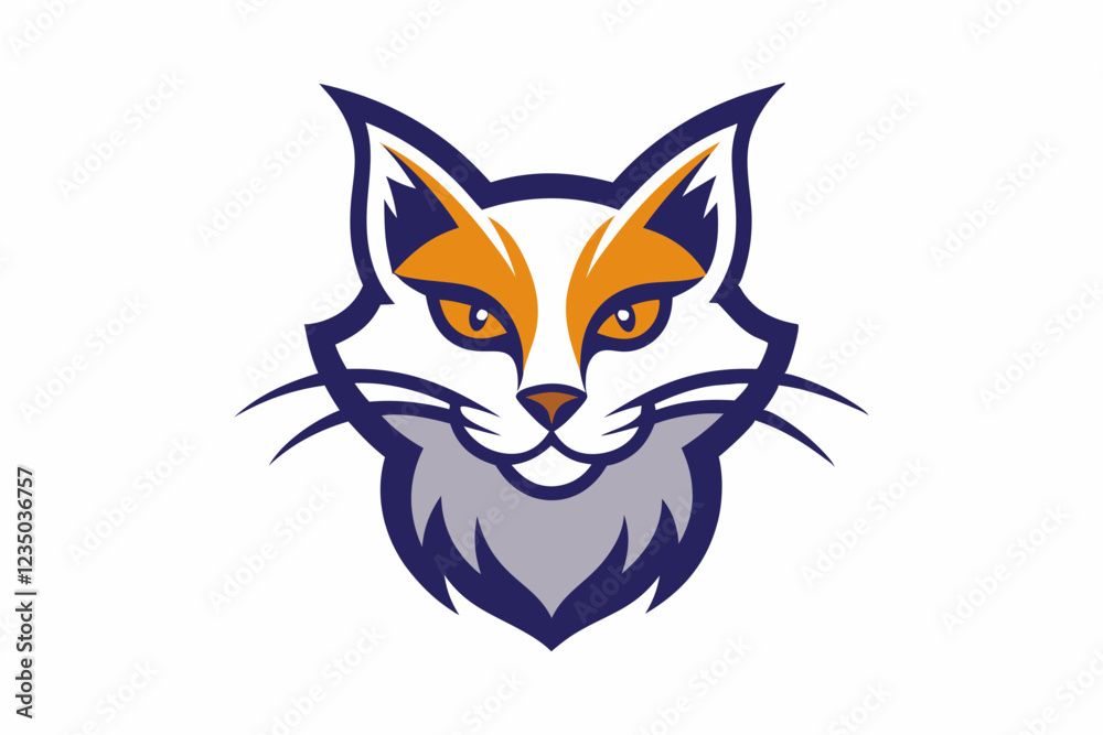 cat head logo vector with white background cat head logo vector with white background