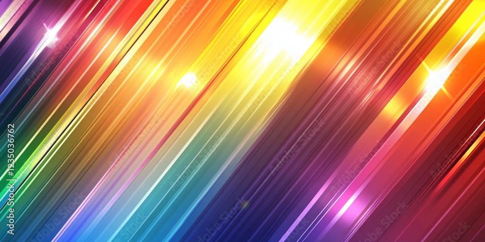 Fototapeta premium Vibrant Rainbow Stripes Abstract Background Design Modern Colorful Lines Digital Art Illustration