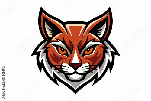 cat head logo vector with white background