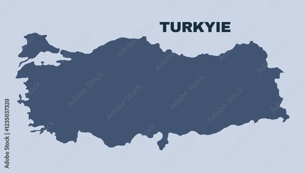 Fototapeta premium Turkiye map simple flat vector