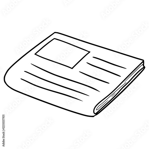 newspaper illustration hand drawn outline vector