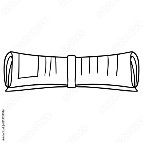 newspaper rolls illustration hand drawn outline vector