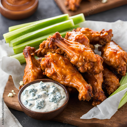 fried chicken wings with sauce