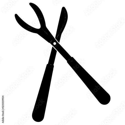  silhouette vector of various knives and sharp tools, scissors tool vector illustration	