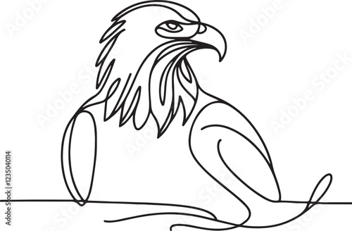 Eagle Vector Art in Clean Line Drawing Style