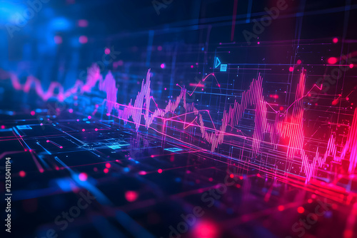 Wallpaper Mural Colorful digital data visualization showcasing trends and fluctuations in a virtual environment Torontodigital.ca