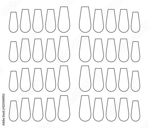 nail art template empty coffin nails vector