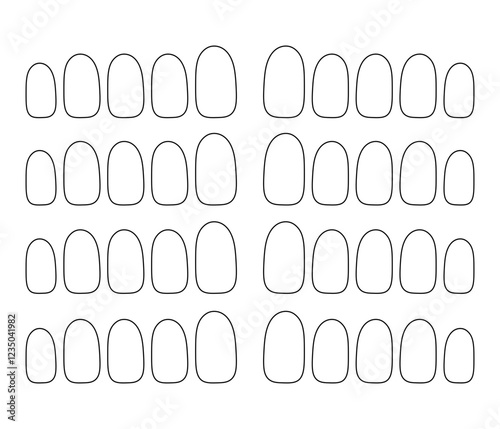 nail art template empty round nails vector