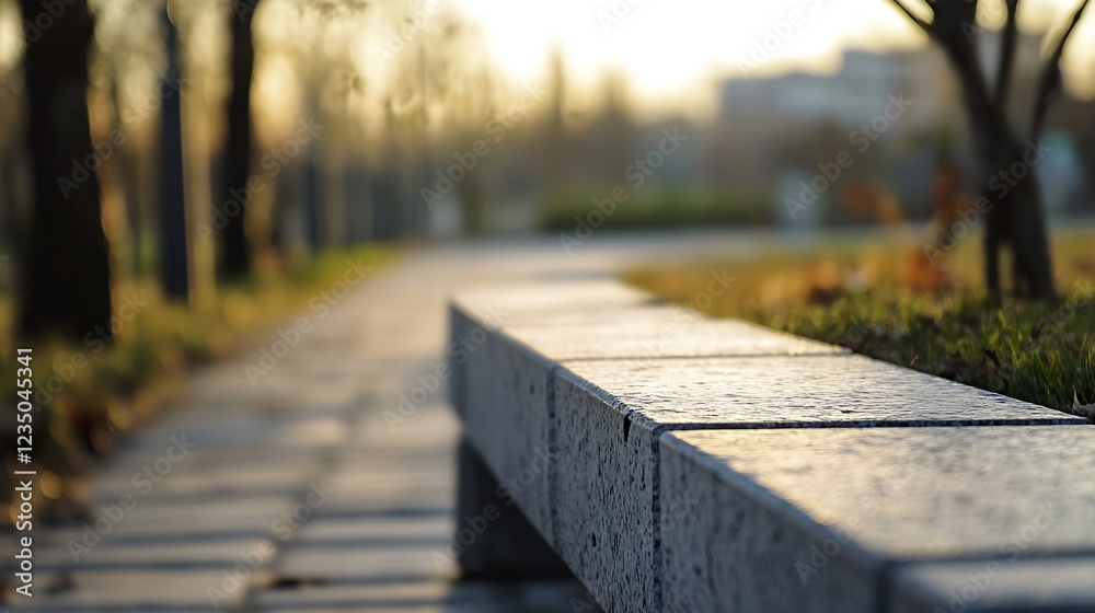 Scenic Sunset Over Concrete Park Pathway in Nature Setting Inviting for Relaxing Walk : Generative AI Scenic Sunset Over Concrete Park Pathway in Nature Setting Inviting for Relaxing Walk : Generative AI