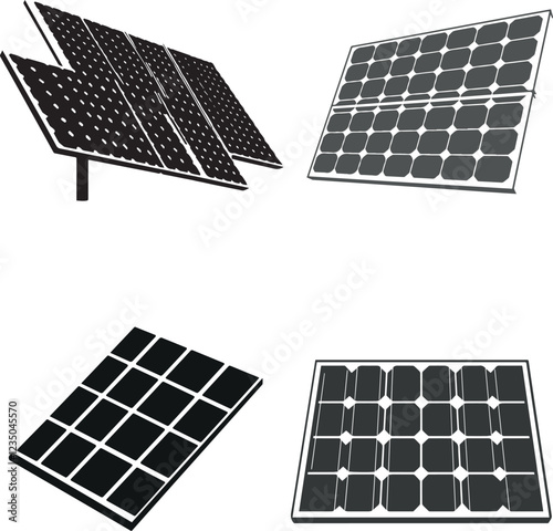 Silhouette of a Solar Panel Symbolizing Renders
