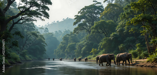 An immersive scene of Pench National Park, the inspiration for Rudyard Kipling's 