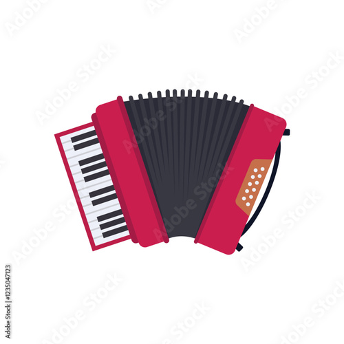 Accordion harmonica instrument music illustration vector