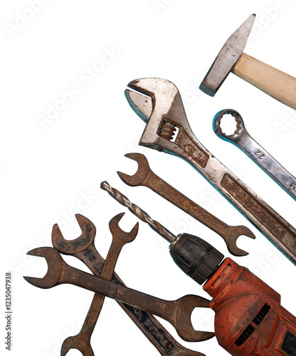 Hardware tools isolated on no background PNG photo