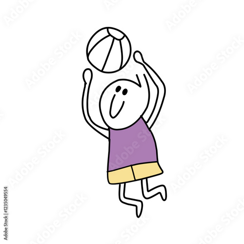 illustrations funny young sportsmen