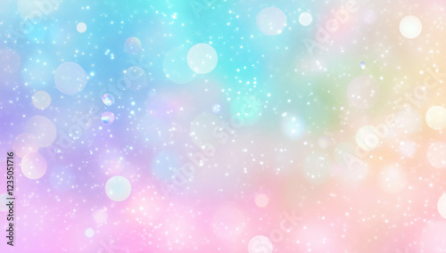 Soft pastel gradient background with bokeh sparkles photo