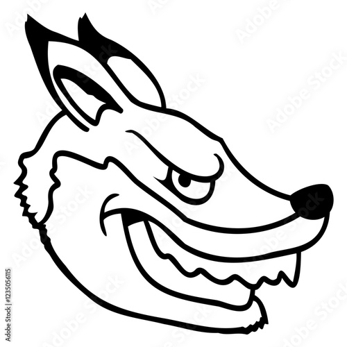 Fox Evil Look Dangerous Crazy Wild Animal Fun Face Design Lover Art Vector Illustration Card T-Shirt Poster Sticker Graphic Print Decorative Drawing Isolated Logo Decoration Symbol Creative Cool Style