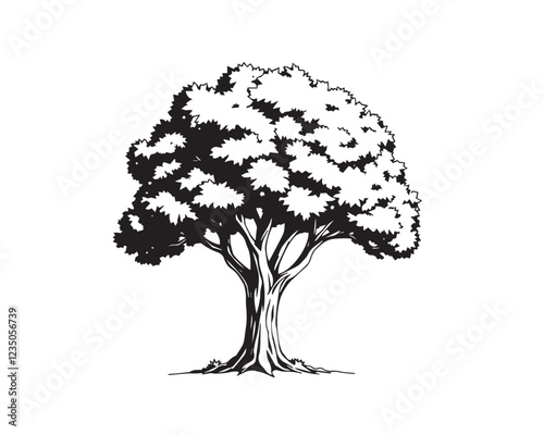 vector black tree of live icon on white background