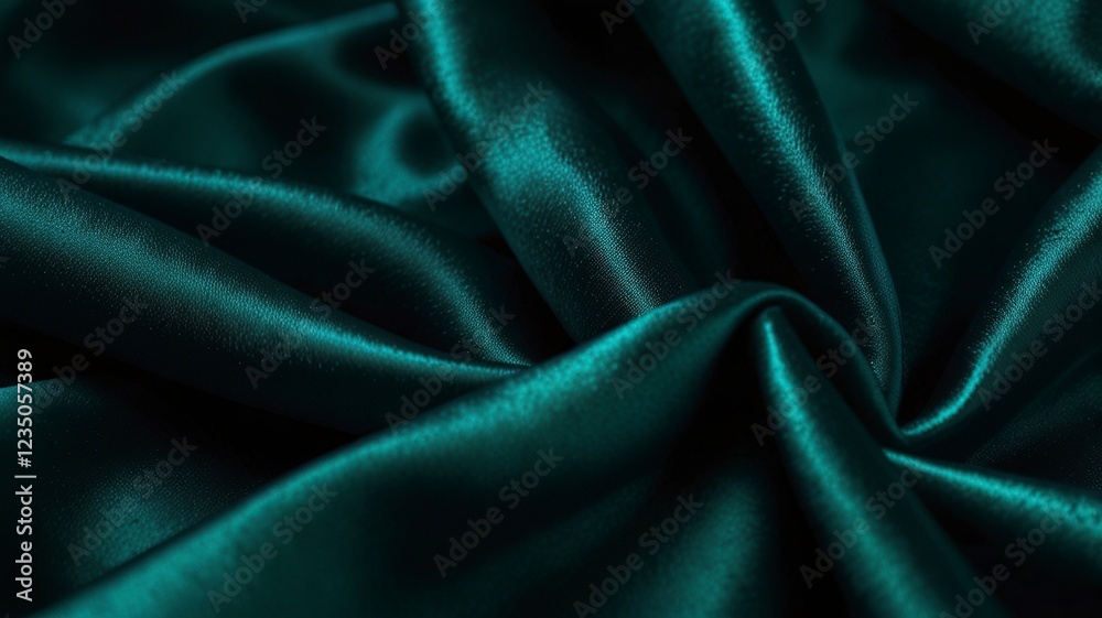 Obraz premium Free Photo Abstract background wallpaper. green silk fabric, very soft and smooth, flowing in the wind. Luxury Shiny delicate fabric material