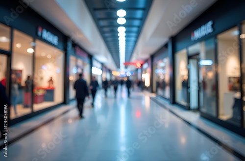 Wallpaper Mural Blurred light interior of mall with walking persons Torontodigital.ca
