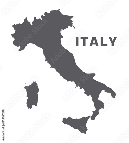 Simple flat Italy map grey vector