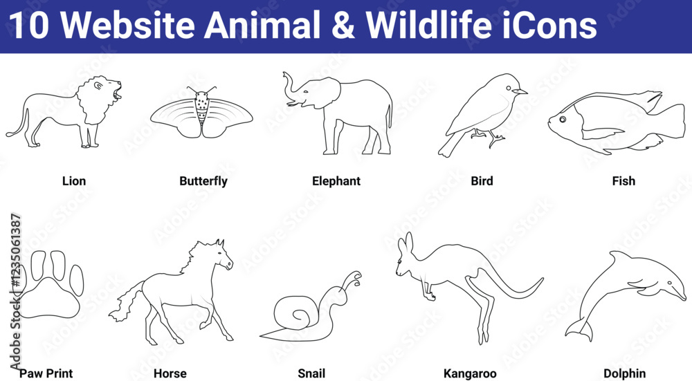 10 website Animal & Wildlife icons set 10 website Animal & Wildlife icons set