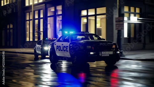 Wallpaper Mural Nighttime Police Chase on City Streets Torontodigital.ca