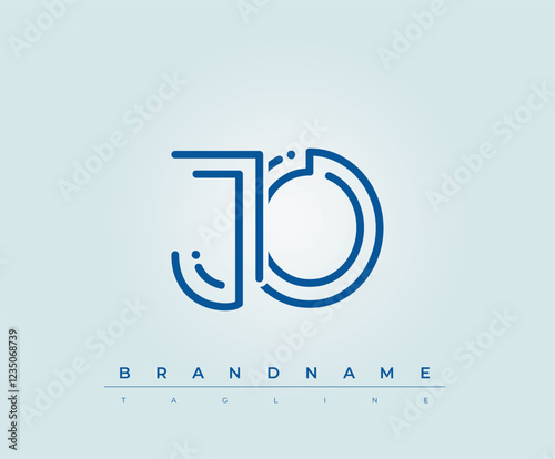 JO Technology Letter  Logo Template. This tech letter logo is a graphic mark that uses letters to represent a technology company.
