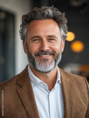 Happy Middle-Aged Professional Businessman Smiling for Marketing Campaigns