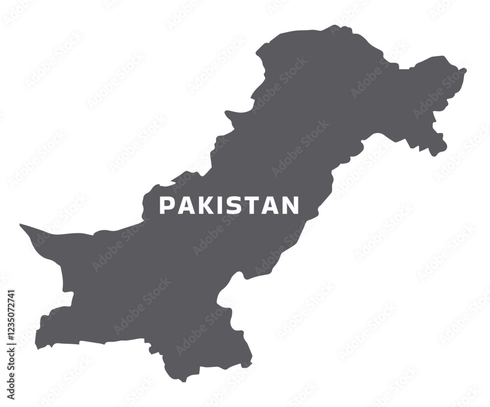 Fototapeta premium Simple flat Pakistan map grey vector