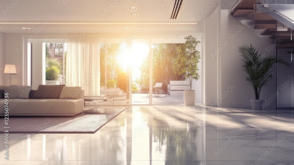 Fototapeta premium The process of installing a modern indoor underfloor trace heating system