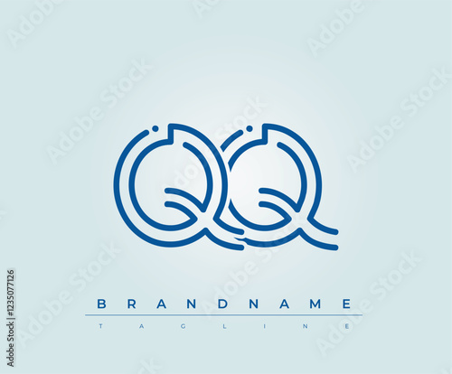 QQ Technology Letter  Logo Template. This tech letter logo is a graphic mark that uses letters to represent a technology company.