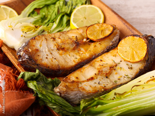 hake fish with bok choy