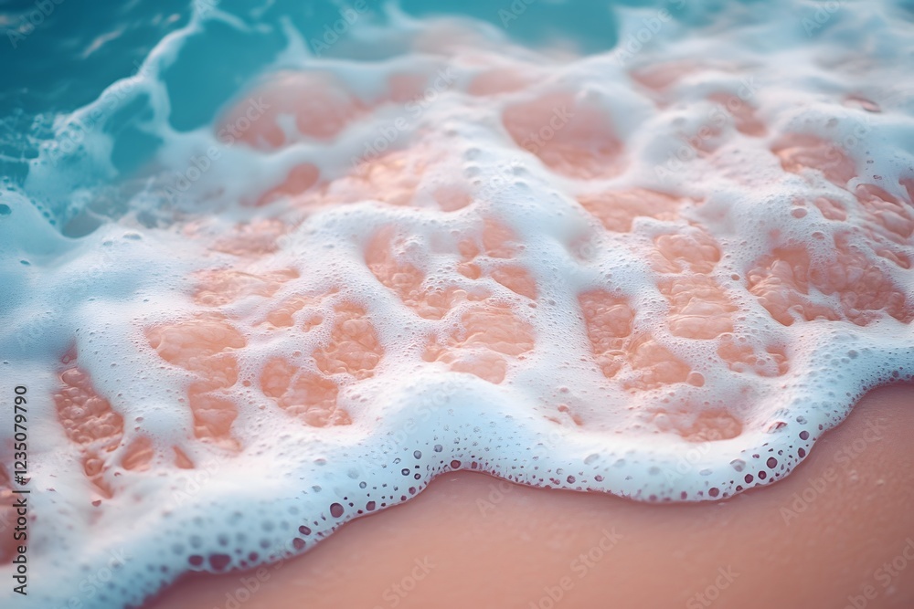 Fototapeta premium The gentle sound of waves, soft lighting, and a relaxing seaside atmosphere. This image is calming and perfect for media related to meditation, relaxation, or health and therapy products.