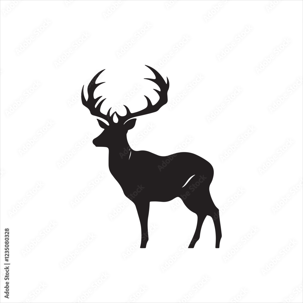 Obraz premium Minimalist deer Silhouette Vector