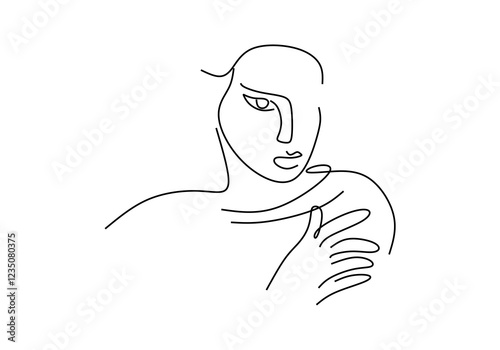 abstract face illustration that combines artistic elements with minimalistic or expressive shapes. 