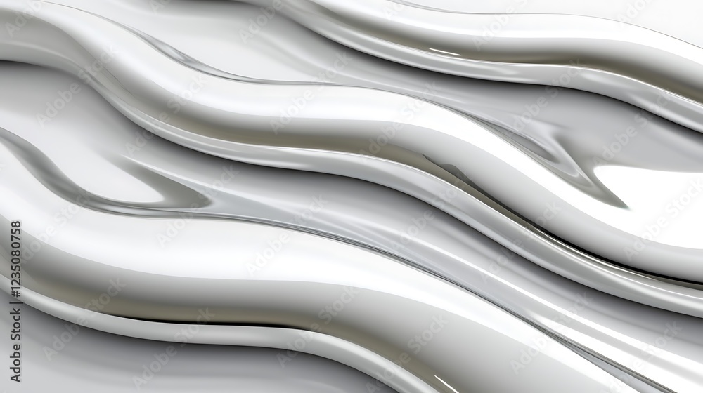 Obraz premium Abstract White Wavy Shiny Surface Design