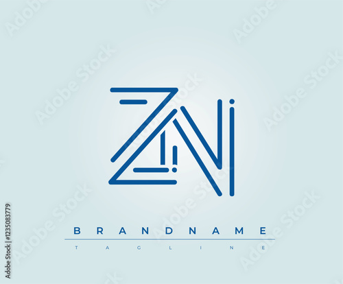 ZN Technology Letter  Logo Template. This tech letter logo is a graphic mark that uses letters to represent a technology company.