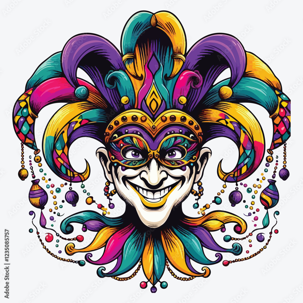 Mardi Gras Jester stock illustration Mardi Gras Jester stock illustration