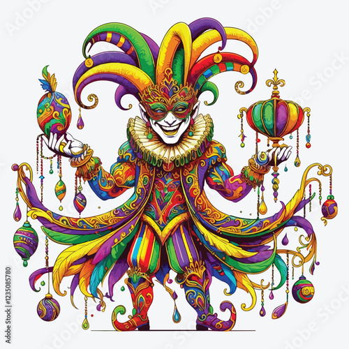 Mardi Gras Jester stock illustration