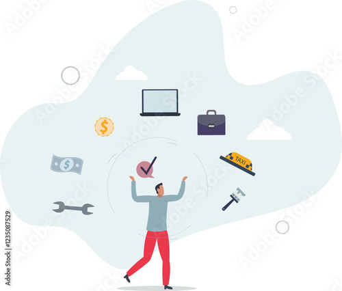 Gig economy and labor market for temporary jobs and tasks. Business with part time freelancers employees collaboration.flat characters.
