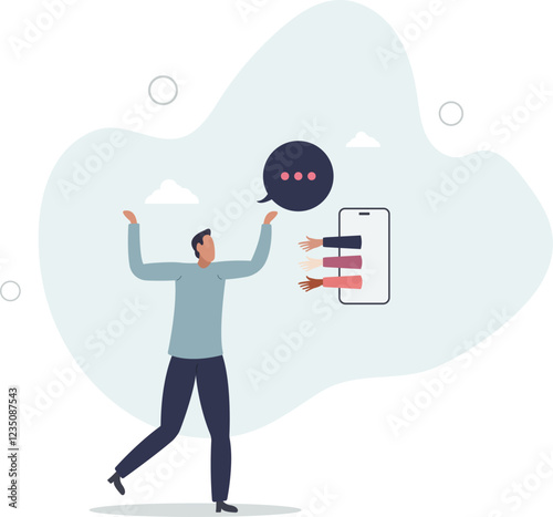 Customer engagement or attract client with marketing.Online campaign for loyalty, new consumer influence or motivation to join with ads, banners.flat characters.