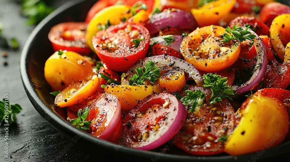 Roasted Tomato and Onion Salad with Parsley Roasted Tomato and Onion Salad with Parsley