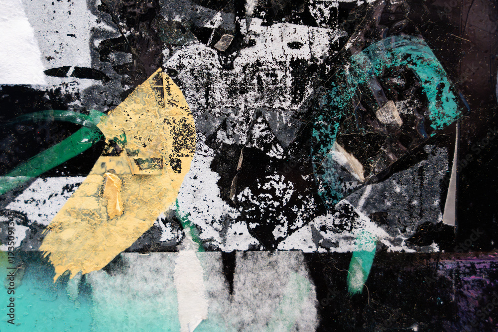 Naklejka premium Abstract grunge background showing layers of torn posters creating weathered texture