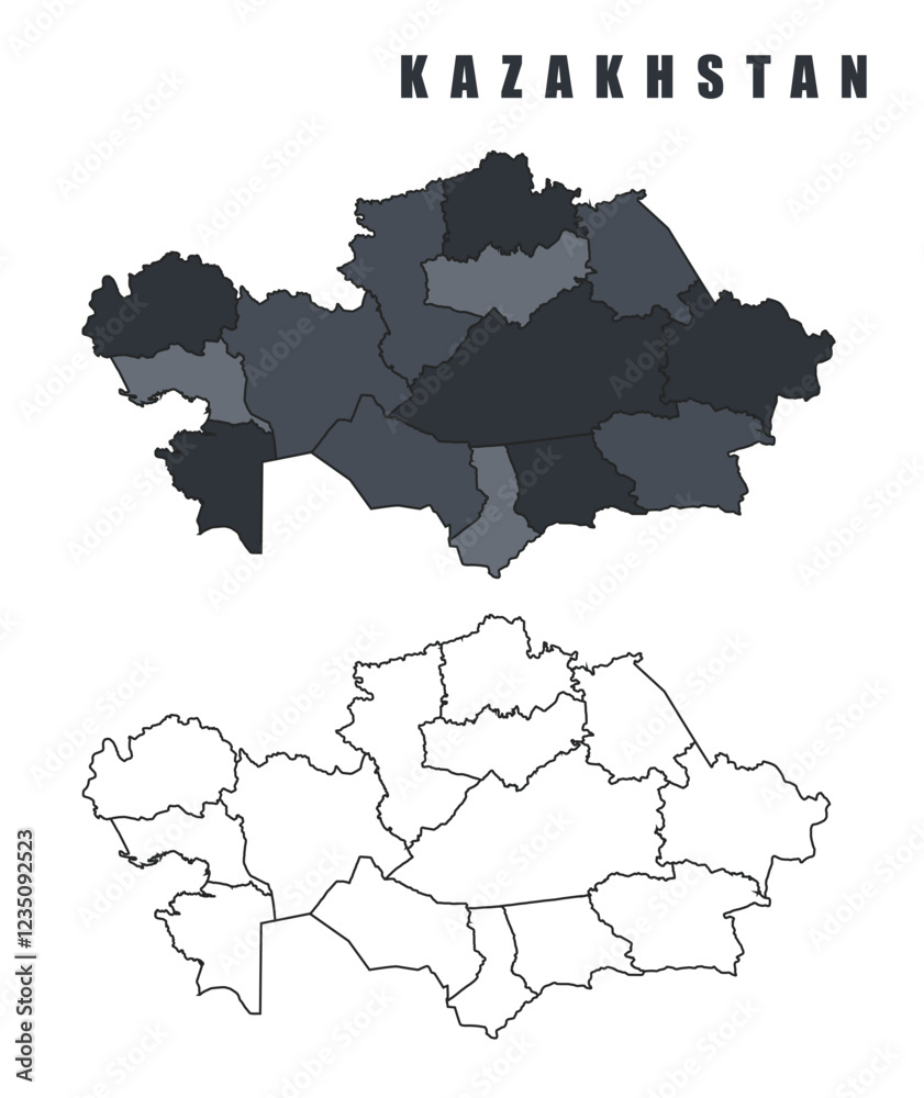 Algeria country map simple flat outline vector illustration set Algeria country map simple flat outline vector illustration set
