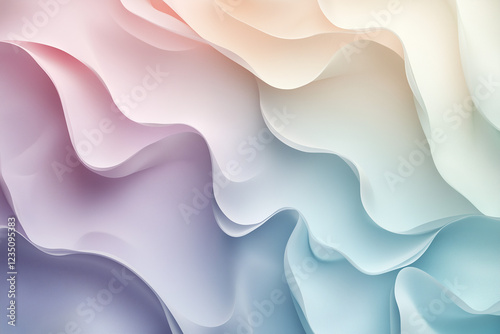 A soft, flowing abstract background with pastel shades of pink, blue, and white. Wavy, layered textures create a dreamy, ethereal effect, perfect for design, branding, or artistic projects