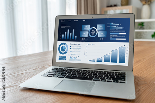 Business data dashboard provide business intelligence analytic for marketing strategy planning snugly with big data set to analyze customer demands and foreseeing business future